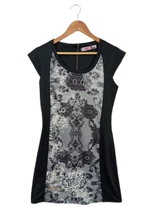 DESIGUAL Vestido línea A Mujeres Talla EU 38 gris claro-negro elegante - Imagen 1 de 5