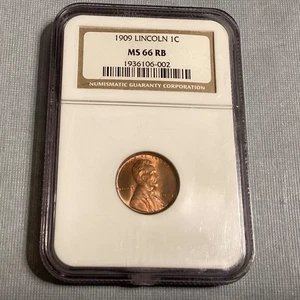 1909 Lincoln Cent NGC MS 66 RB - Picture 1 of 4