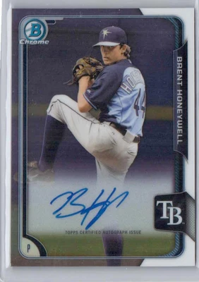 2015 Bowman Chrome Brent Honeywell Prospect Auto #BCAP-BH Tampa Bay Rays Rookie - Image 1 of 2