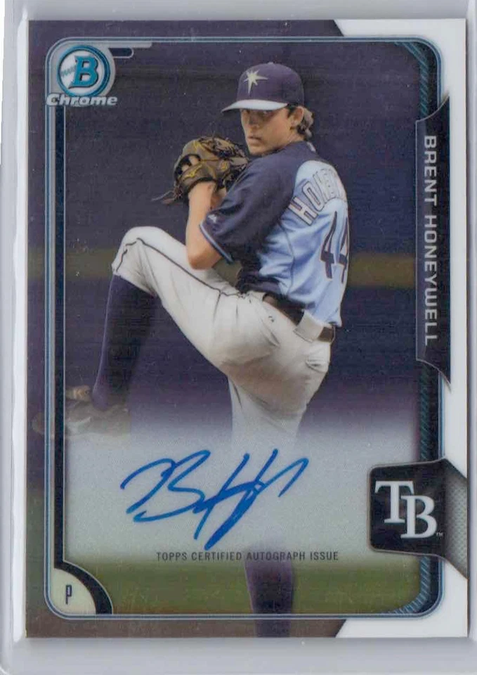 2015 Bowman Chrome Brent Honeywell Prospect Auto #BCAP-BH Tampa Bay Rays Rookie - Image 1 of 2
