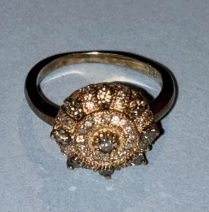 Vintage Diamant Cluster Ring 14K Gold Größe 5 1/2 wiegt 3,8 Gramm - Bild 1 von 6