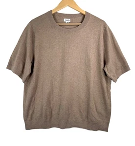 J.Crew Short-sleeve cotton crewneck sweater tan preppy 90s sz XXL - Picture 1 of 7