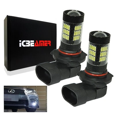 9006 HB4 Samsung LED 12V 57 SMD Canbus 6000K Super White Fog Light Bulbs C333 - Image 1 of 4