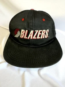 Portland Trailblazers Blazers Drew Pearson Twill Snapback Hat Black Dome Vtg 90s - Picture 1 of 7