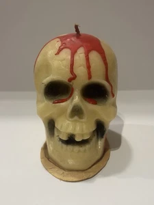 Vintage Gurley Halloween Totenkopf tropfende Blutkerze leuchtet im Dunkeln - Bild 1 von 24