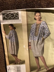VOGUE PATTERN   V1187 DESIGNER  KOOS COUTURE MISSES DRESS SIZE 6 - 12 FOLDED NEW - Picture 1 of 3