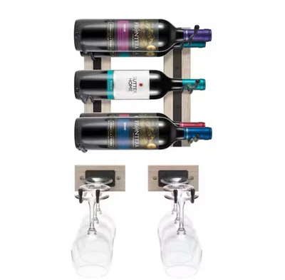 Rack de vinho cinza, 8 taças de parede (conjunto de 4) item-1193 - Imagem 1 de 4