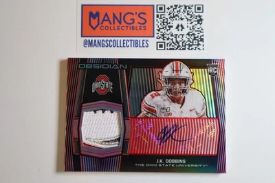 2020 Panini Chronicles Draft Picks Obsidian J.K. Dobbins RPA Red 1 /5 Ohio State - Image 1 of 4