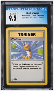 1999 😺 CGC-9.5 Pokemon German Windhauch-Gust of Wind #93/102  - Picture 1 of 2