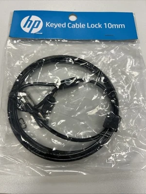 HP Keyed Cable Lock 10mm Laptop Diebstahlsicherung mit  2 Schlüsseln 1,9m - Bild 1 von 3