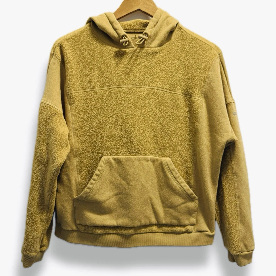 Alo Yoga Being Hoodie Womens Small Yellow Honey Pullover Fleece Pocket - Image 1 of 4