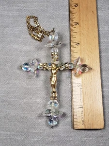 Vintage Pendant Large Cross Crucifix Christian Religious Gift B86 - Picture 1 of 3