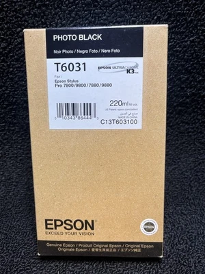 Epson T6031 Photo Black Ink Cartridge Genuine Date: October 2020 - Image 1 of 3
