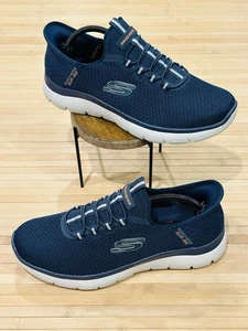 Zapatos Tenis Skechers Para Hombres Summits Alta Gama Sin Cordones 232457W Azul Marino 8.5 - Imagen 1 de 11