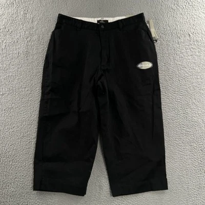 Calça feminina Lee Khakis preta tamanho 14 Capri cintura média elástica mistura de algodão - Imagem 1 de 4