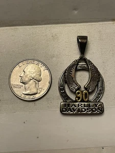 Harley Davidson 90th Anniversary Sterling Silver / 18k Pendant - Bild 1 von 3