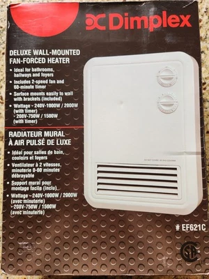 Calentador forzado por ventilador montado en la pared Dimplex EF621C, 240v 1000/2000w Foto 1 de 4