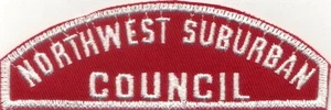 BOY SCOUT RWS NORTHWEST SUBURBAN / COUNCIL RED & WHITE FULL STRIP  - Picture 1 of 1