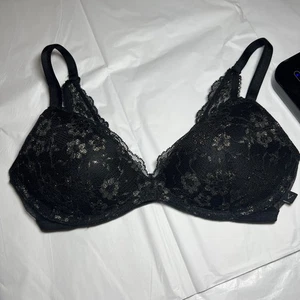 Reggiseno Victoria’s Secret RN54867 CA23226 imbottito senza ferretto pizzo nero e oro 32A - Foto 1 di 16