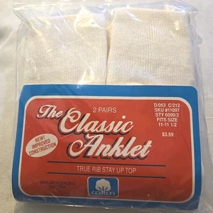 2 Paia La Cavigliera Classica Donna Scarpa Grande Taglia 9,5-11,5 Calzini Caviglia Avorio Nuovi - Foto 1 di 2