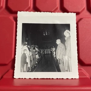 Group Of People In A Church Service 3 1/2 x 3 3/4 Photograph Vintage 1940s - Picture 1 of 2