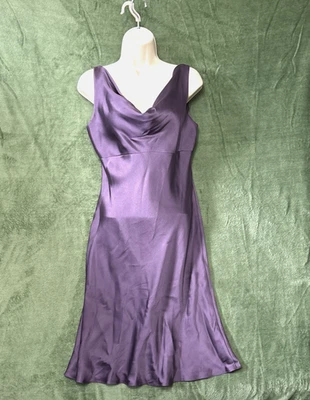 Vintage Jones New York Womens Silk Babydoll Dress Size 10 Y2K Purple Gala Event - Image 1 of 4