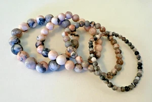 4x Armbänder - JASPIS/ Natursteine, Strech, NEU! - Bild 1 von 2