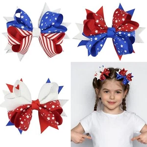 4th of July Patriotic Hair Accessories - Flag Barrettes Stars & Stripes Hair ... - Picture 1 of 8