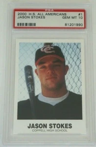 #11 2000 Coppell TX High School All Americans #1 JASON STOKES PSA GEM MINT 10 - Foto 1 di 1