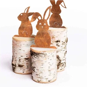 Osterhase Set 10 x 6 cm Hasendeko Edelrost Ostern Rost Hase Osterdeko Metall - Bild 1 von 3