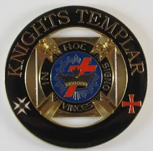Auto Emblema Cavalieri Templari Ritagliato Metallo (SCA-1037) Massone Massonico - Foto 1 di 1
