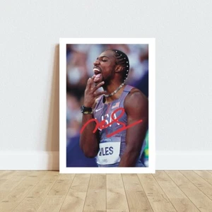 NOAH LYLES PARIS 2024 TEAM USA GOLD SIGNED AUTOGRAPH PHOTO PRINT - Picture 1 of 2