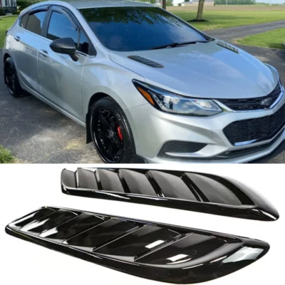2 piezas cubiertas de ventilación laterales para capó delantero negras brillantes deportivas para Chevrolet Cruze Foto 1 de 4