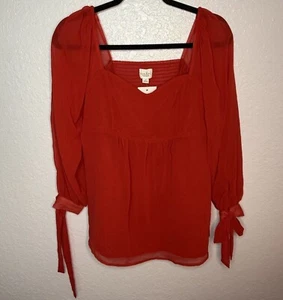 Isabel Maternity Langarm feminine Korsett gewebte Umstandsbluse rot NEU! - Bild 1 von 10