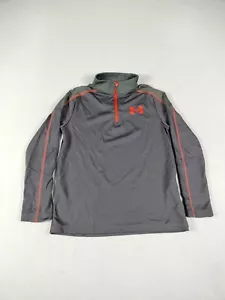 Under Armour 1/4 Zip Gray Youth Small Black HeatGear Athletic Activewear School - Picture 1 of 14