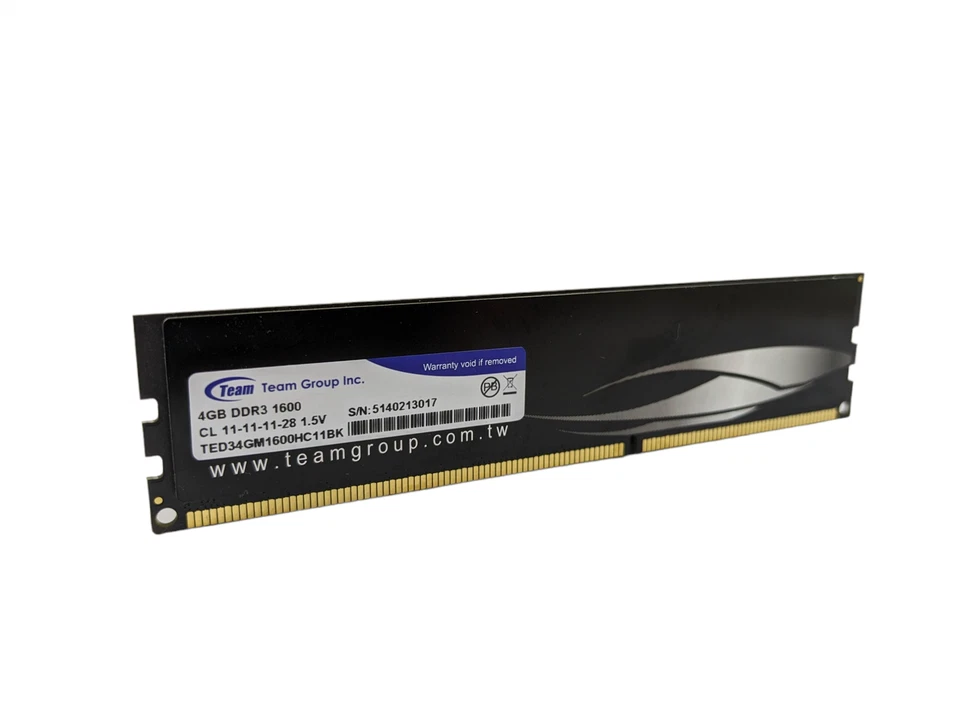 Team Group Elite TED34GM1600HC11BK 4GB PC3-12800 DDR3-1600 Desktop RAM - Image 1 of 1