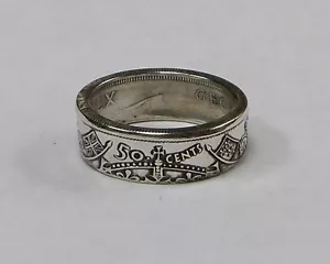 ANELLO MONETE CANADA IN ARGENTO CANADESE MEZZO DOLLARO TAGLIA 7-13 - Foto 1 di 3