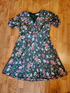 Loft Land Garten Puffärmel V-Ausschnitt Kleid. 100 % Viskose. Gr. 8 Damen - Bild 1 von 12