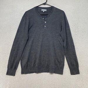 Bonobos Henley Sweater Mens Small Slim Fit Linen Cotton Charcoal Gray Shirt