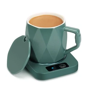 Coffee Warmer with Ceramic Mug Electric Coffee Warmer for Desk Home Office 13... - Picture 1 of 8