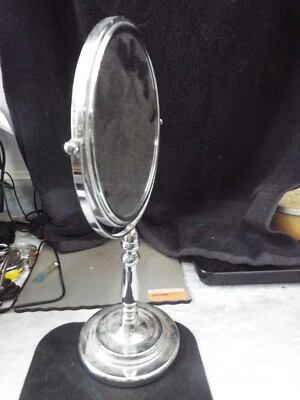 Tabletop Pedestal Oval 2 sided Mirror 14.5" tall - Image 1 of 4