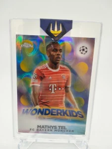 Wonderkids W-4 Mathys Tel Orange Lava 1:2880 2022-23 TOPPS Chrome UEFA Bayern - Picture 1 of 2
