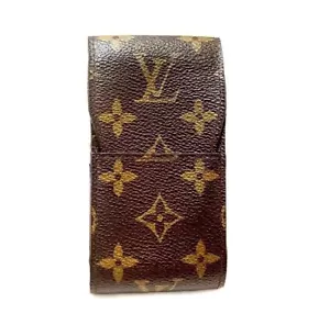 Louis Vuitton Monogram Cigarette Case M63024 Brown PVC Canvas Leather Unisex - Picture 1 of 10