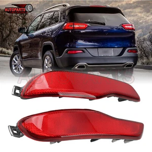 Pair Left&Right Rear Bumper Light Reflector For JEEP Cherokee 2014-15 16 17 2018 - Picture 1 of 12