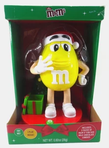 M&M's World Babbo Natale Dispenser Caramelle Gialle con Musica Albero di Natale NUOVO 2019 - Foto 1 di 5
