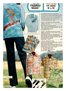 1970's Teen Clothing Surfing Shirt Retro Fashion Print Ads Clippings VINTAGE - Picture 1 of 12