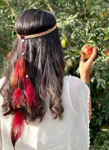 Stirnband Festival, Haarband Mit Federn, Boho-Kopfschmuck, Indianerin - Bild 1 von 7