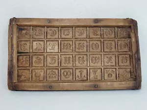 Biedermeier Spekulatius Form Springerle Holz Model 32 Motive Alphabet 19. Jhdt. - Bild 1 von 8