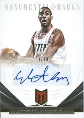 (HCW) 2012-13 Momentum Monumental Marks ELLIOT WILLIAMS 59/99 Auto Panini 01213 - Image 1 of 2
