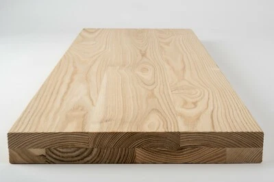 Treppenstufen Holzstufen Regalbrett Esche Select Natur Massiv 4 cm gebürstet roh - Bild 1 von 4